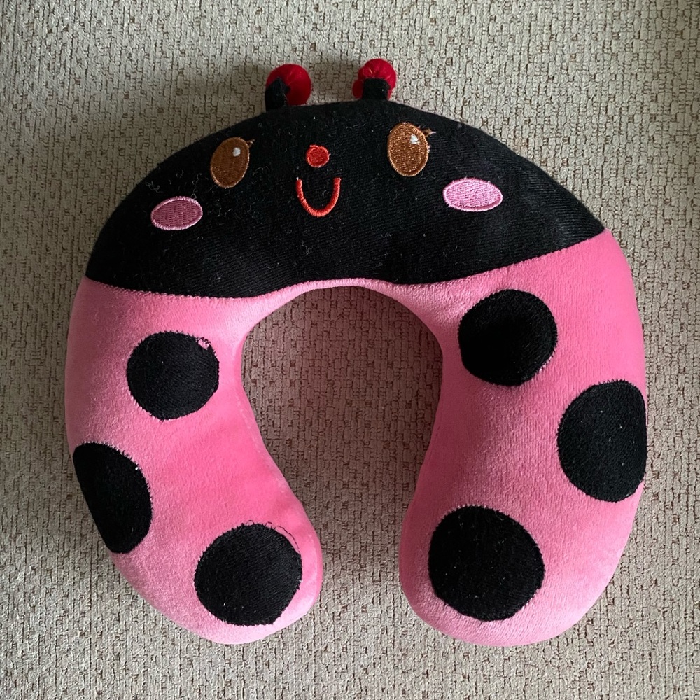 Hot Pink & Black Lady Bug Neck supporter
